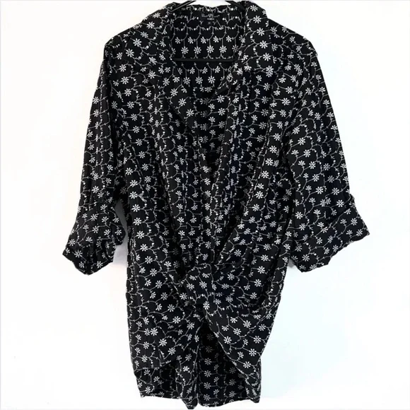 Velvet Heart Oversized Eyelet Embroidered Button  Down Shirt Blouse Size 2X - Picture 8 of 10